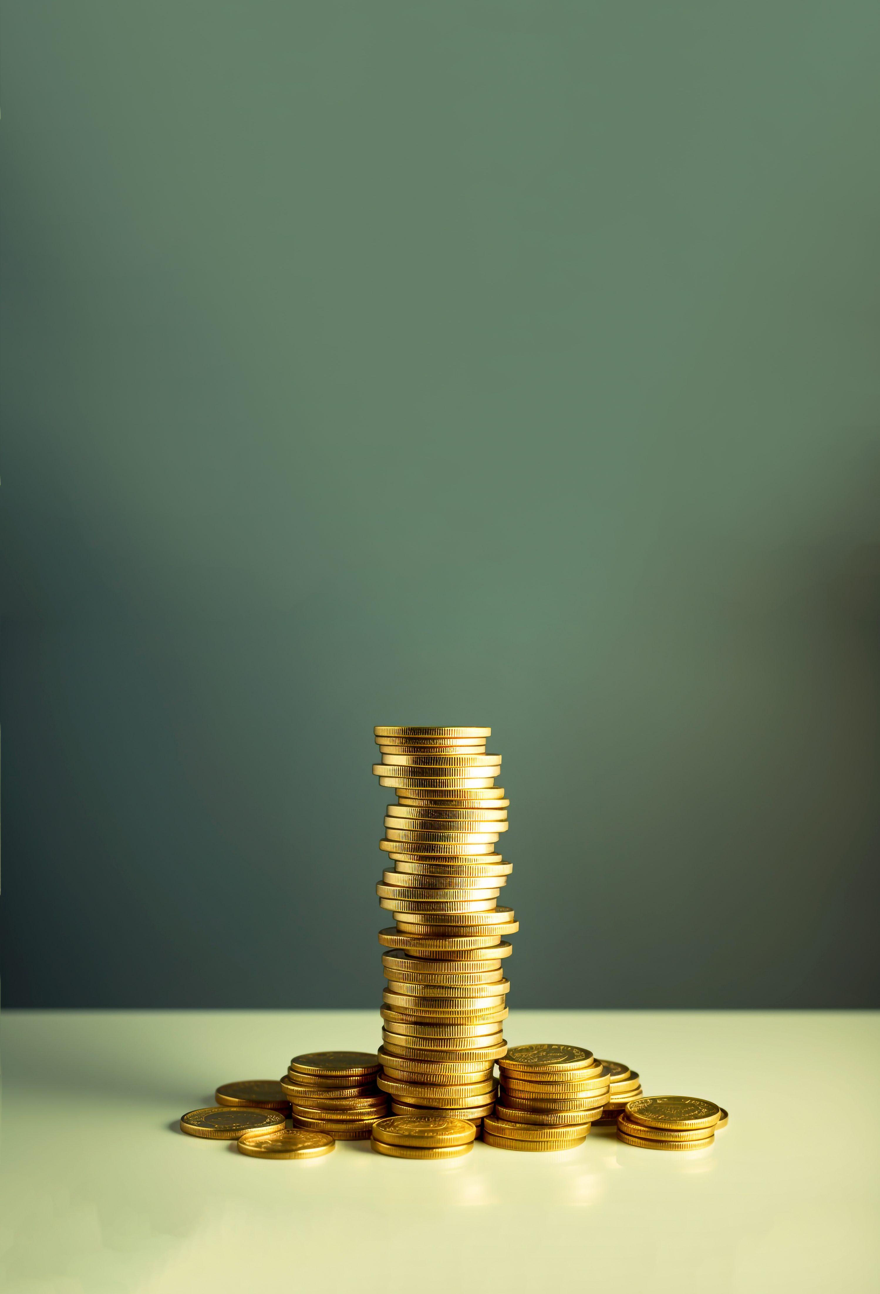 Sauber gestapelte Münzen.